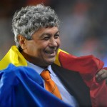 Shakhtar Donetsk's coach Lucescu celebrates after his team defeated Werder Bremen in their UEFA Cup final soccer match at Sukru Saracoglu stadium in Istanbul